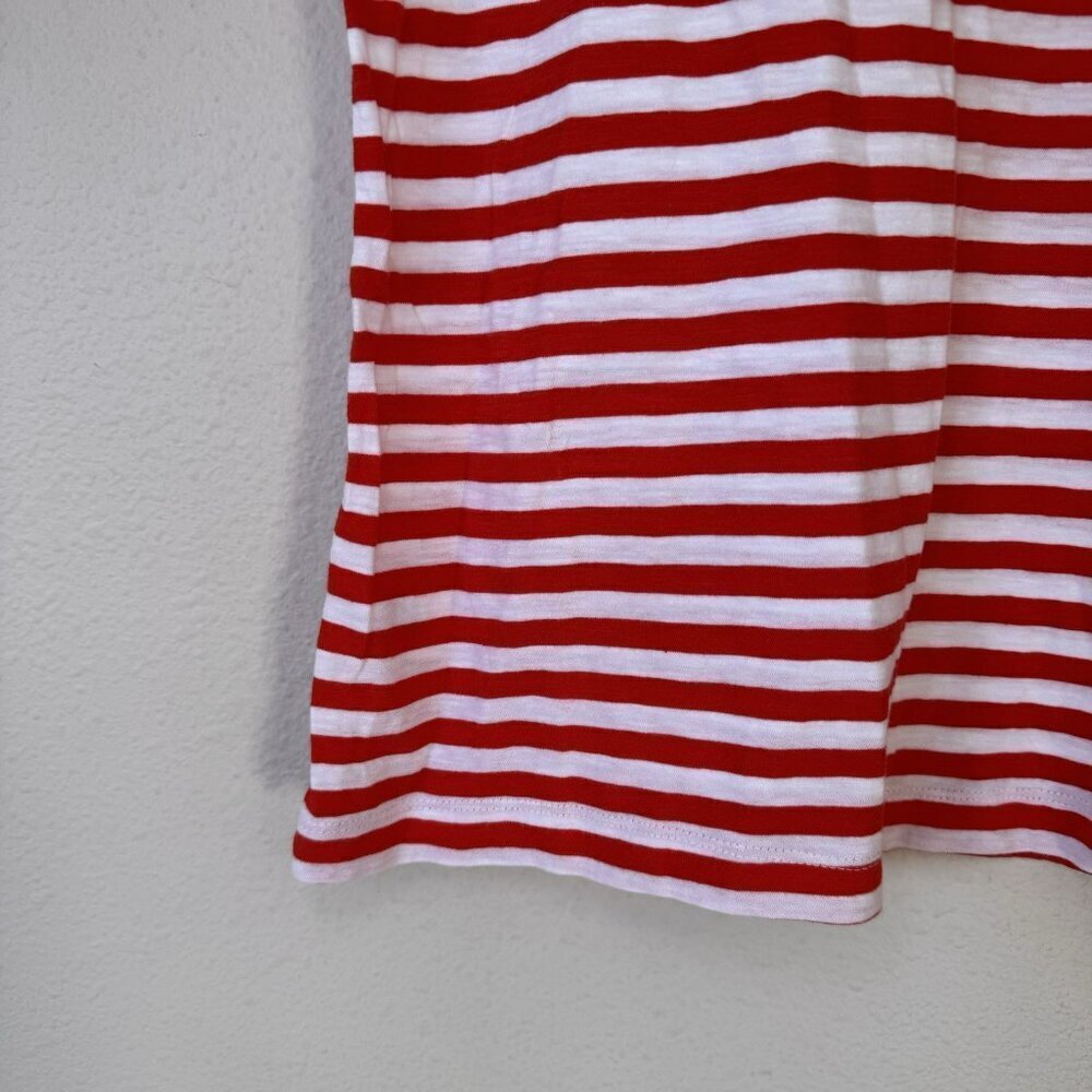 Loft Striped Everyday Crew Tee Red And White Size Small 100% Cotton - Picture 3 of 7